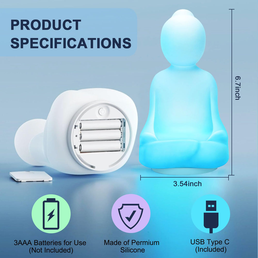Lalifebuss Mindfulness Breathing Yoga blue light guides exhale for relaxation.