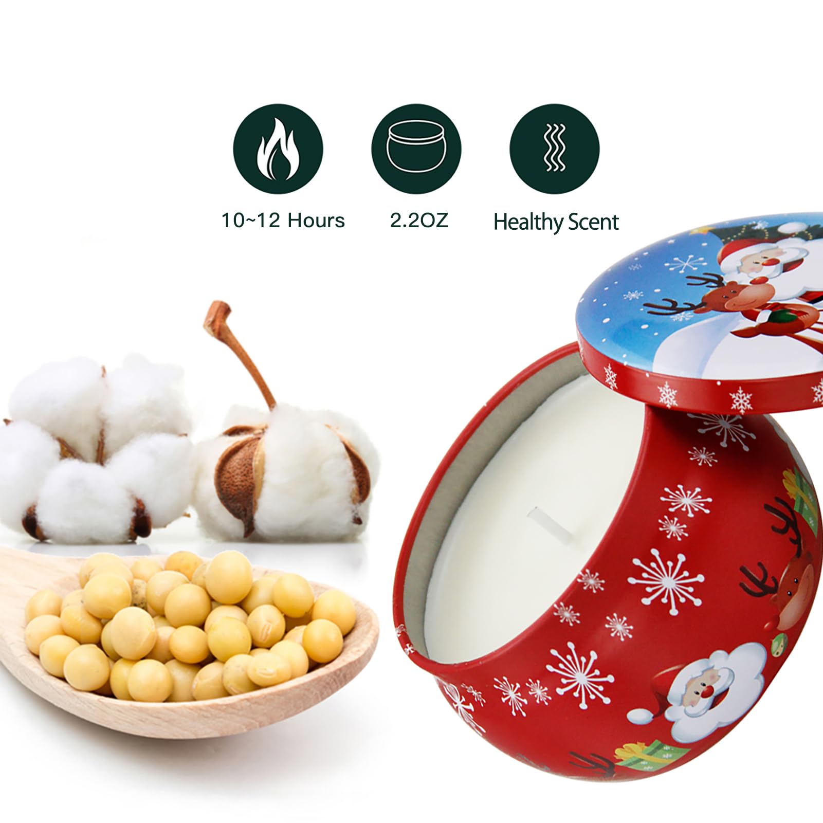 Lambliss Gift Christmas packaging candle tin creates a festive gift-ready presentation.