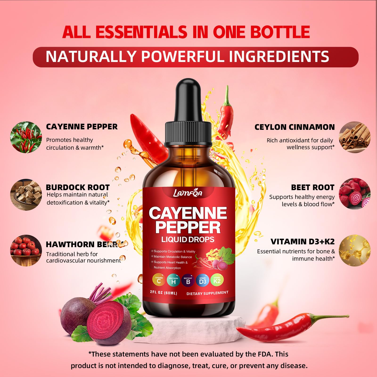 LAMFQA Hawthorn Berry Drops emphasizing metabolism and immune support.