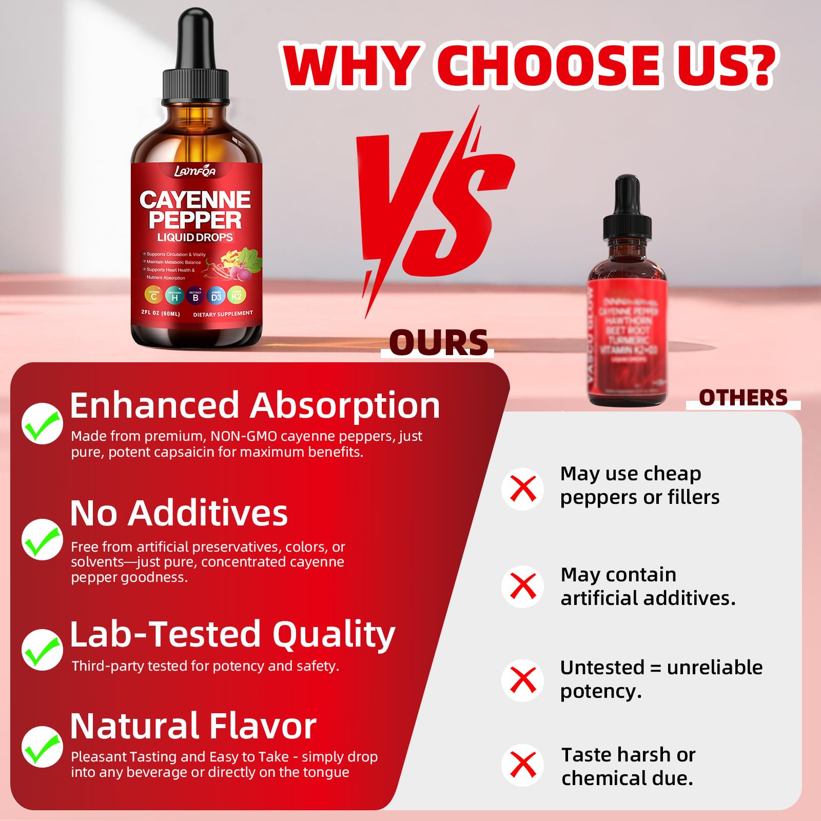 LAMFQA Vitamin D3 K2 Drops from vegan sources for wellness.