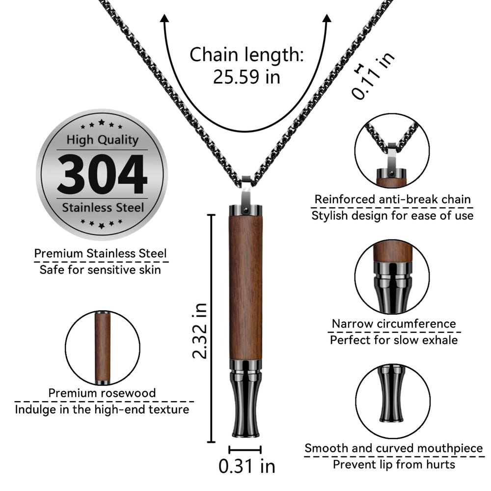 LAMKHOO necklace in use delivering discreet breath relief during cravings.