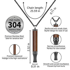 LAMKHOO necklace in use delivering discreet breath relief during cravings.