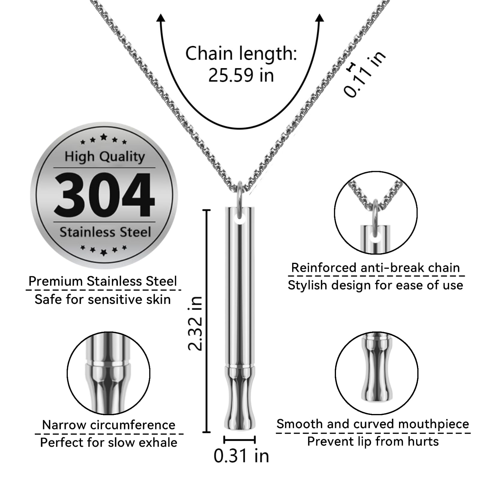 LAMKHOO Necklace inhaler chamber close-up showing pod replacement for steady support.