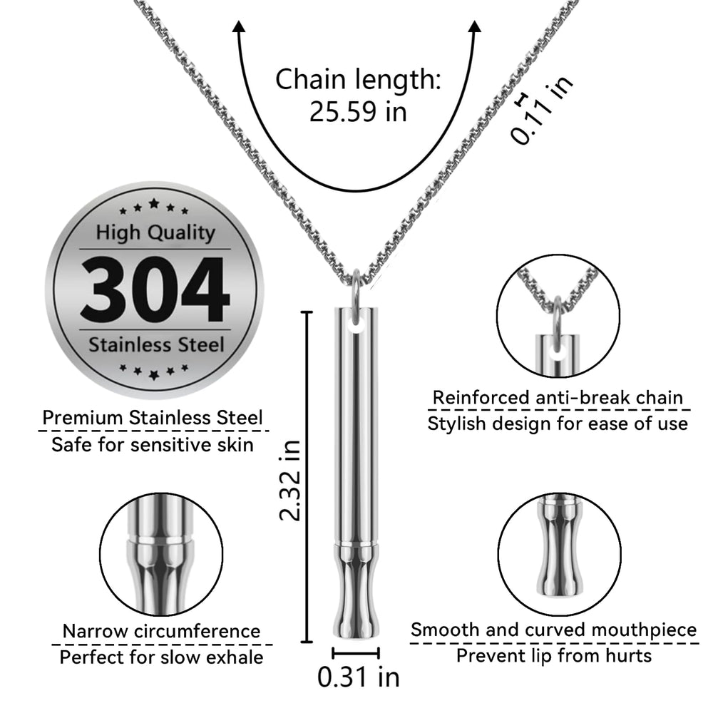LAMKHOO Necklace inhaler chamber close-up showing pod replacement for steady support.
