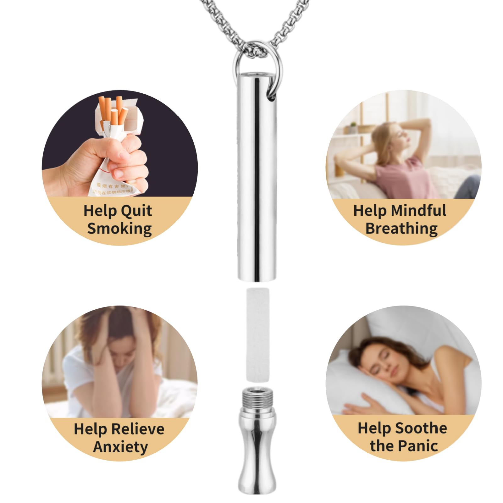 LAMKHOO Wearable accessory worn discreetly, a unisex design aiding calm during cravings.
