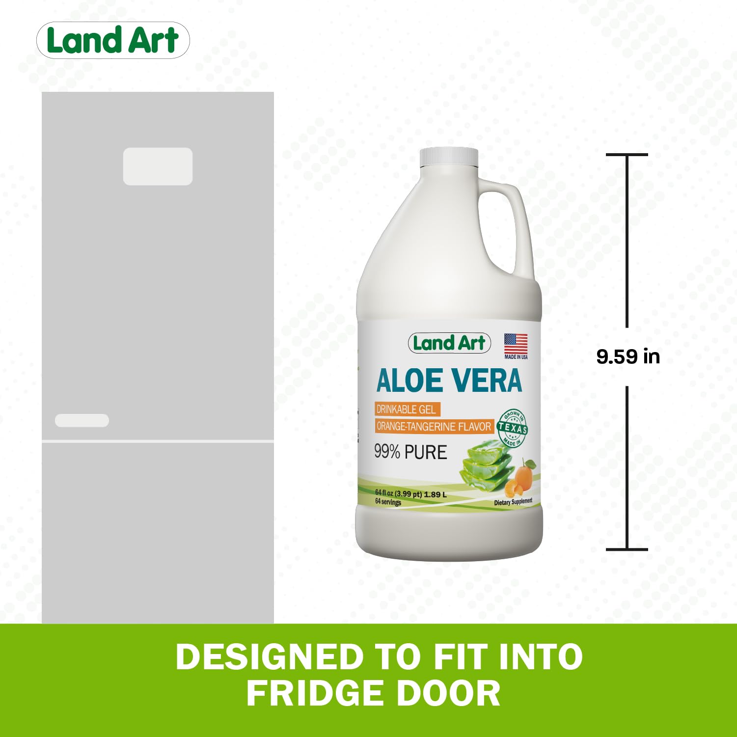 Land Art Pure Aloe Vera USA-made packaging with minimal preservatives