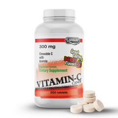 Landau Vitamin C Candy Berry bottle showcases kid-friendly supplement for daily use