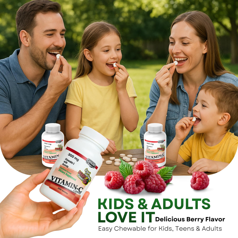 Landau Vitamin C Candy Berry snack-time scene with berry chew