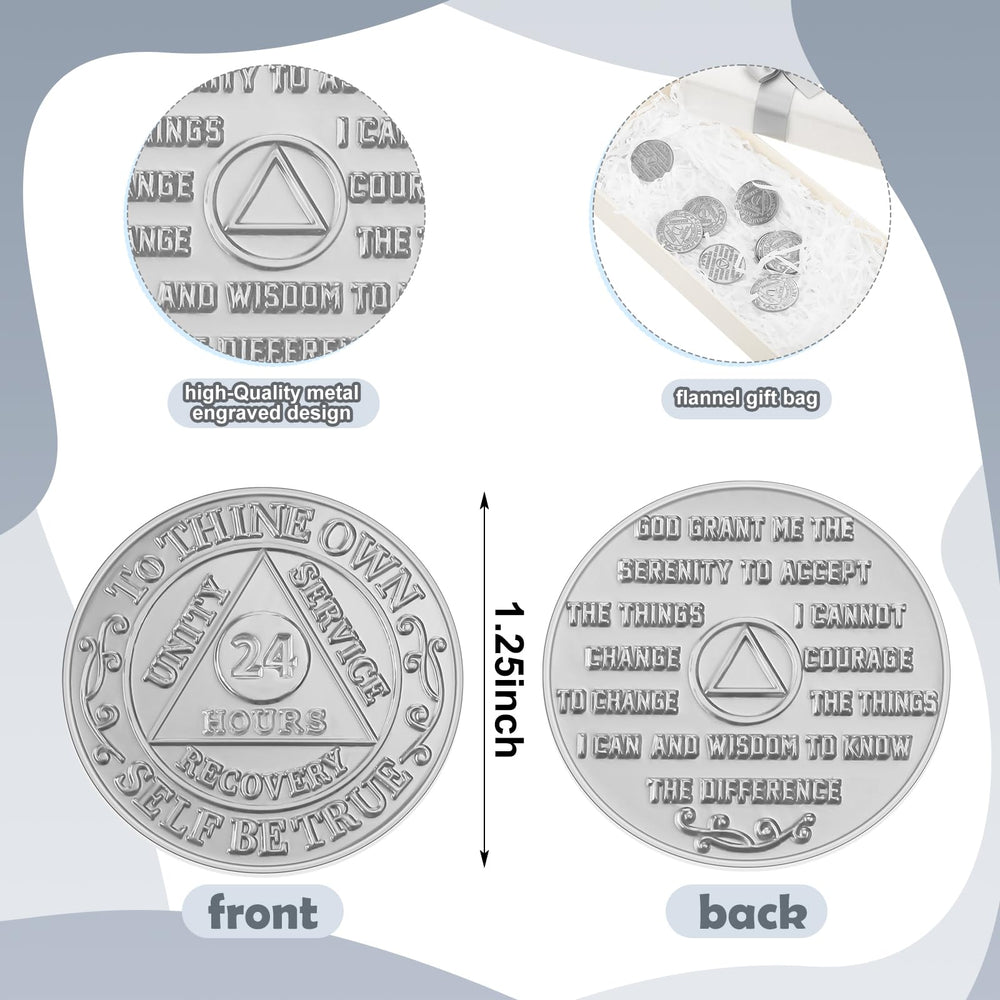Landical AA chip back with Serenity Prayer for daily reflection.