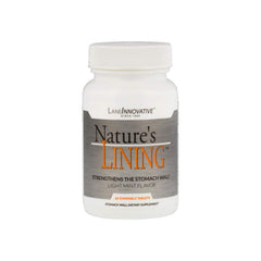 Lane Innovative Nature’s Lining chewables in bottle support stomach lining daily comfort.