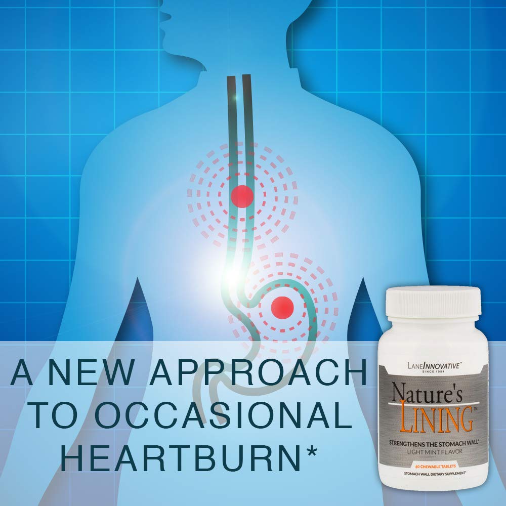 Lane Innovative Nature’s Lining product imagery emphasizes natural approach to shielding stomach.