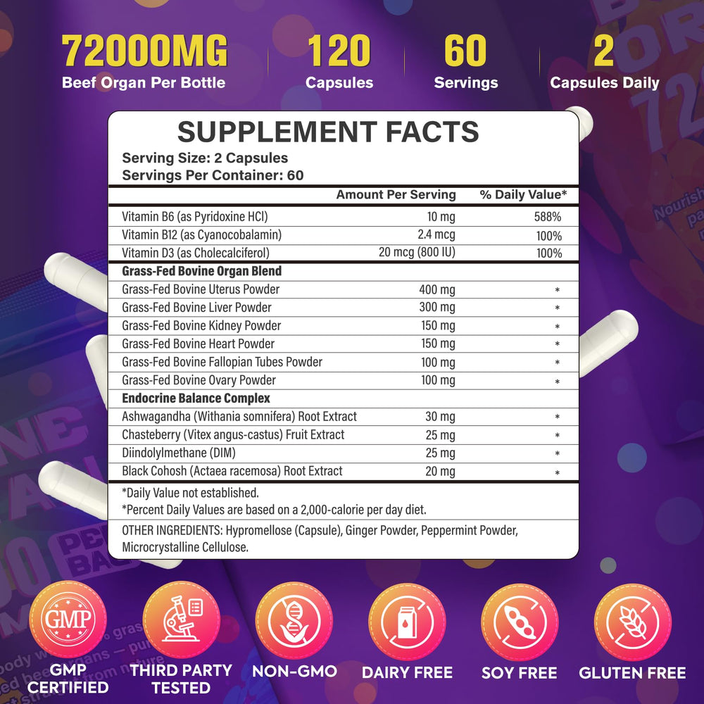 Lanhuilin Beef Organ Supplement adaptogens like Ashwagandha for stress support