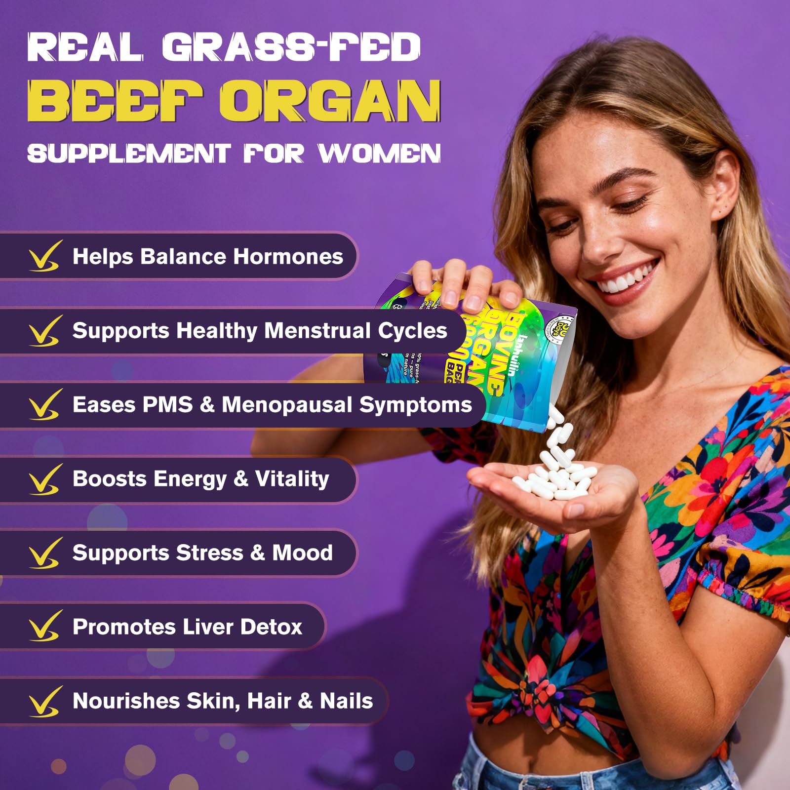 Lanhuilin Beef Organ Supplement heart capsules rich in nutrients for stamina