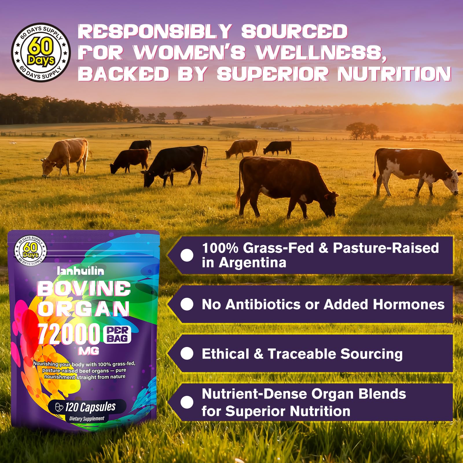 Lanhuilin Beef Organ Supplement grass-fed ingredients ensuring quality and purity