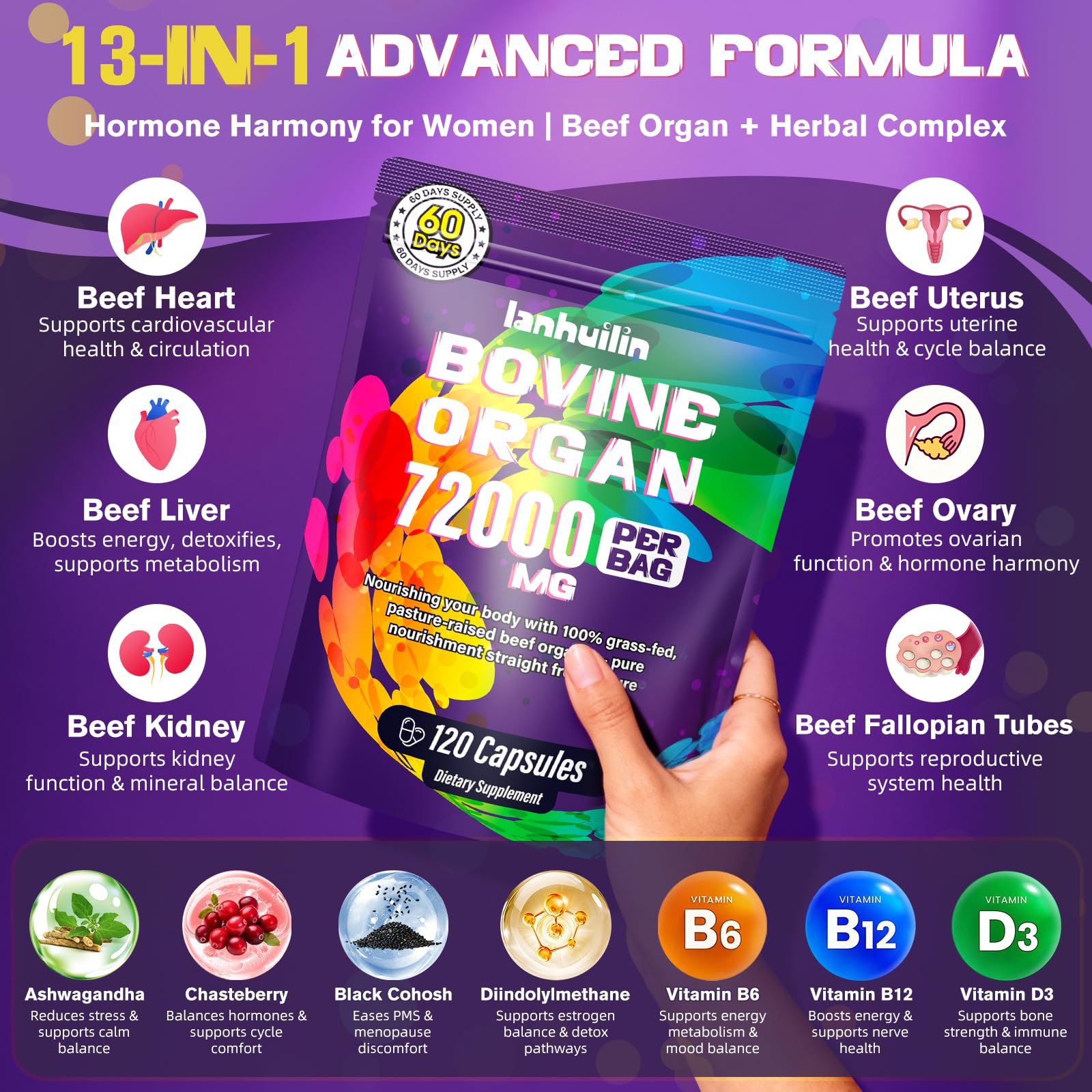 Lanhuilin Beef Organ Supplement uterus ovary blend supports female-focused nourishment