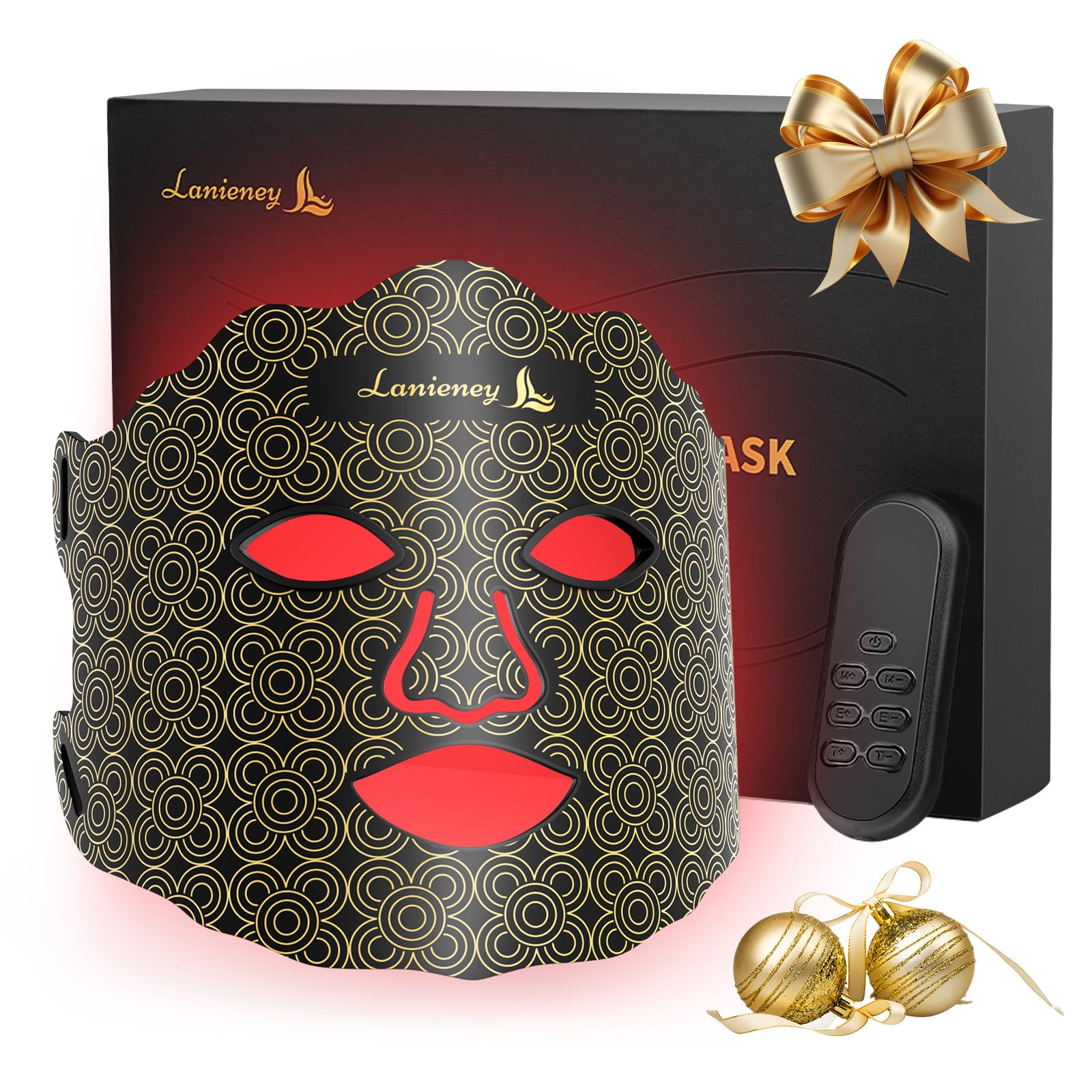 Lanieney red light mask front view for full-face coverage at home