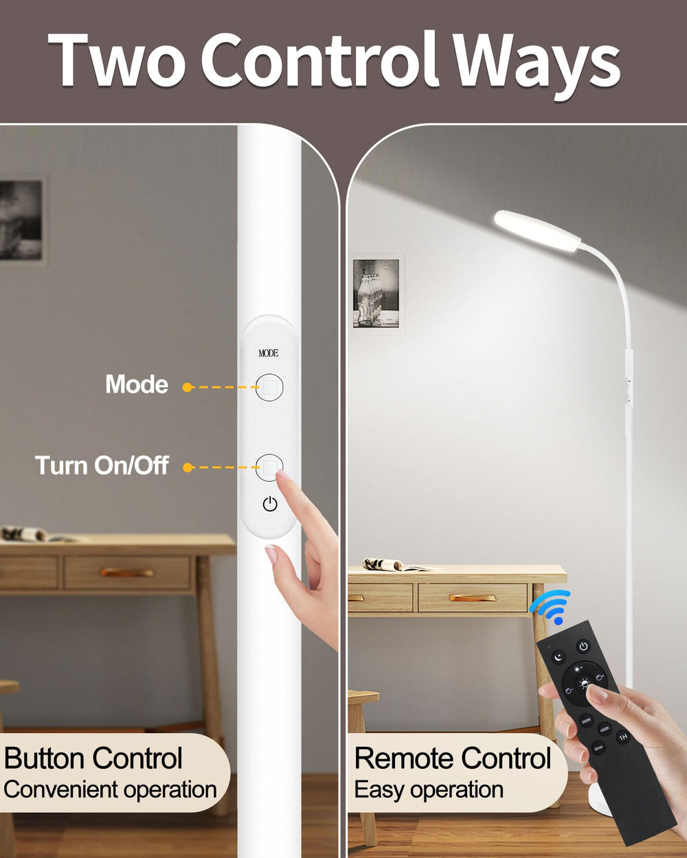 LanSuper light therapy lamp color temperature dial highlights 6 options for task lighting.