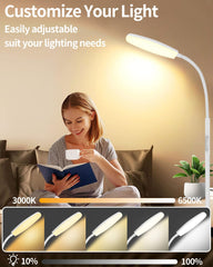 LanSuper light therapy lamp gooseneck angle shows flexible positioning for better coverage.