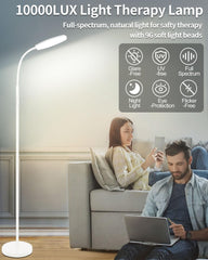 LanSuper light therapy lamp remote control layout enables easy mood-boosting sessions.