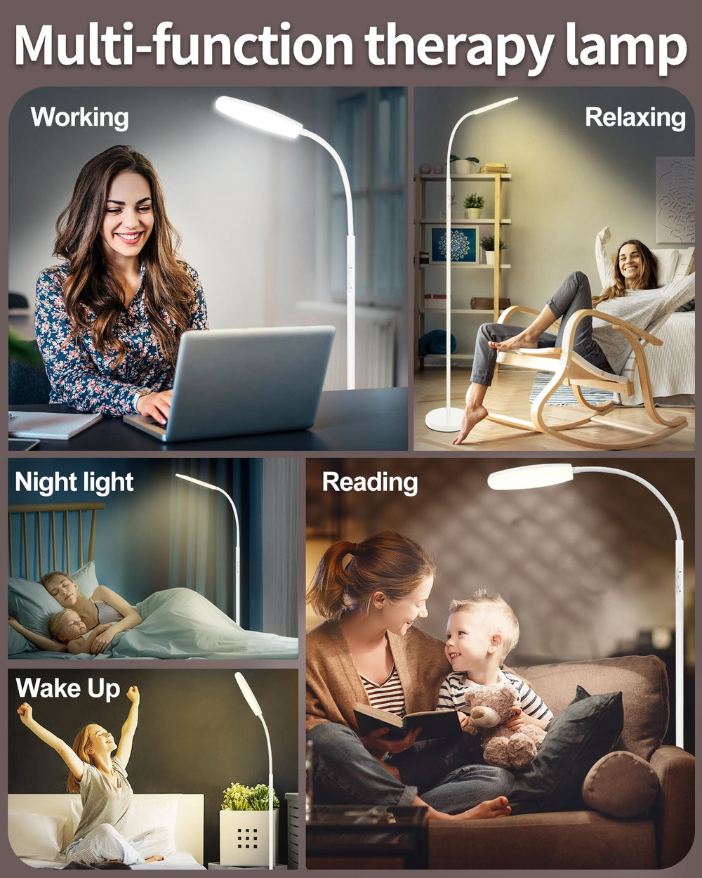LanSuper light therapy lamp tilt angle shows versatile placement for daily routines.