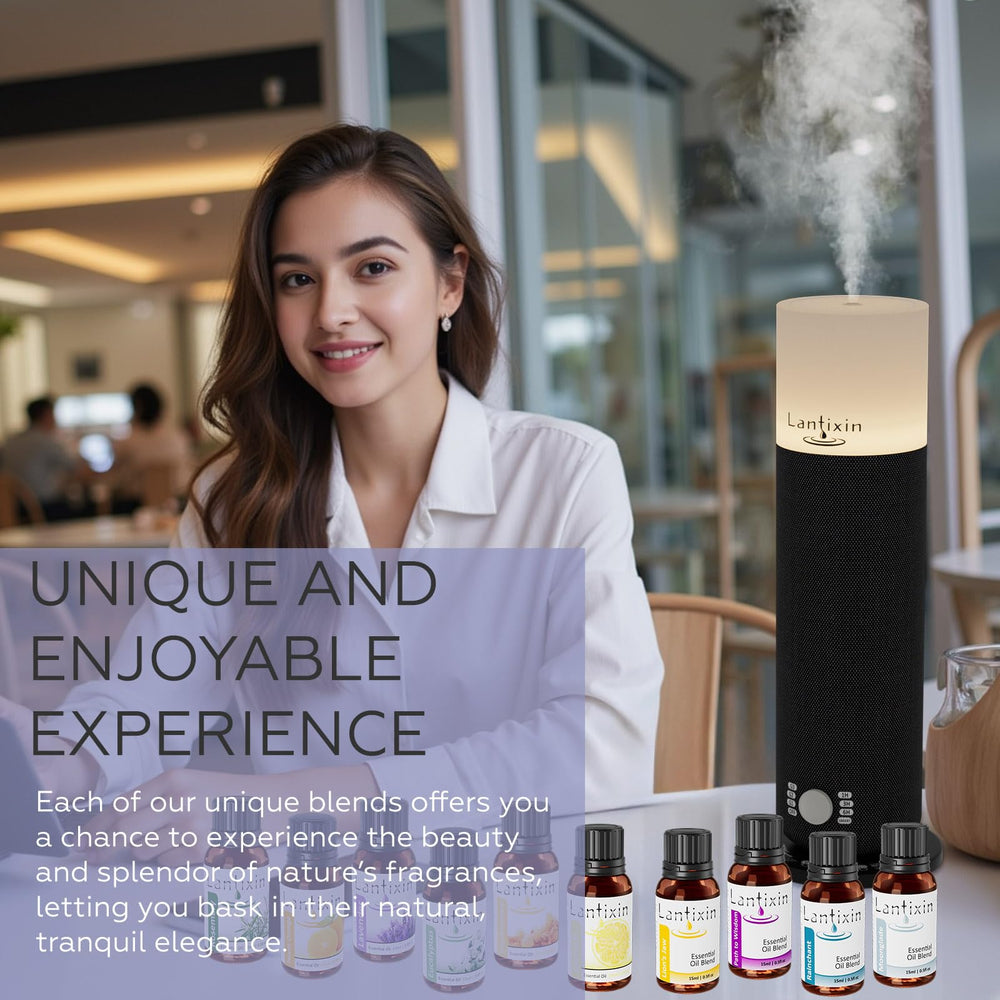 Lantixin eucalyptus oil in use in a diffuser for refreshing air.