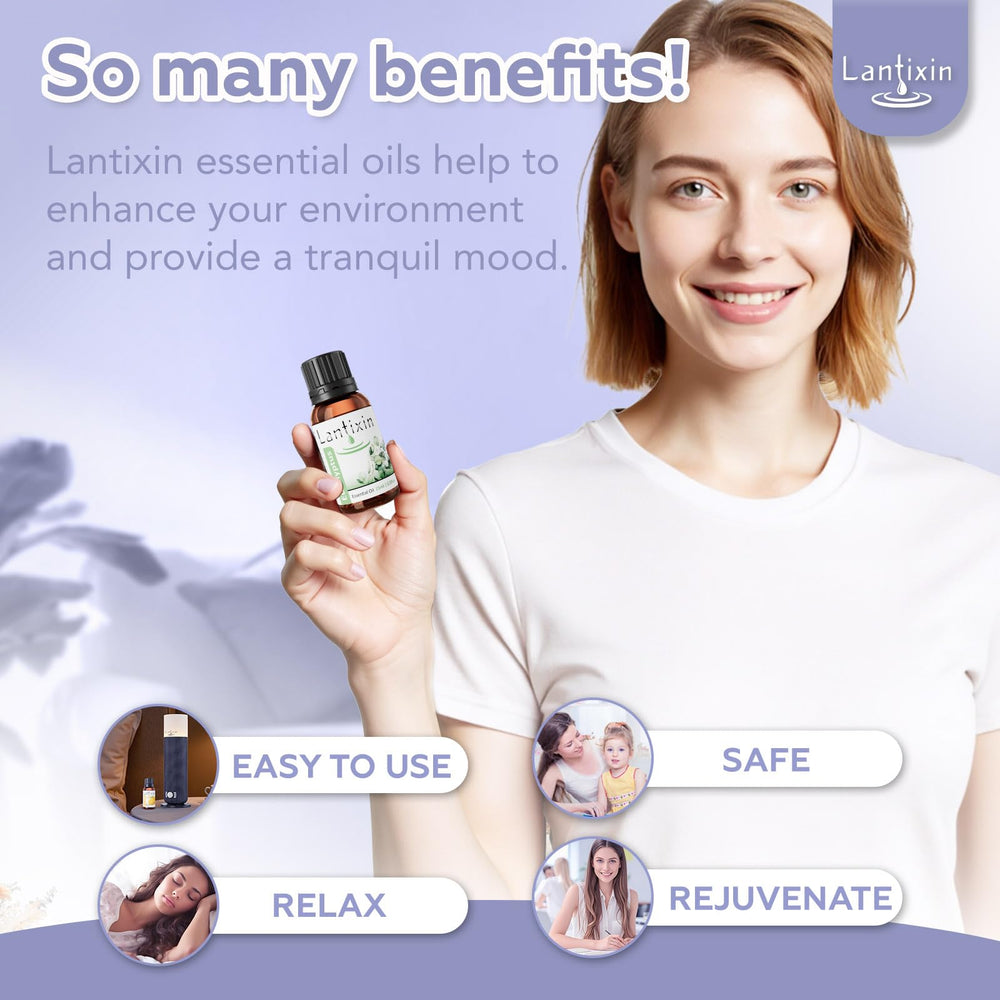 Lantixin Eucalyptus essential oil amber glass bottle preserving aroma integrity.