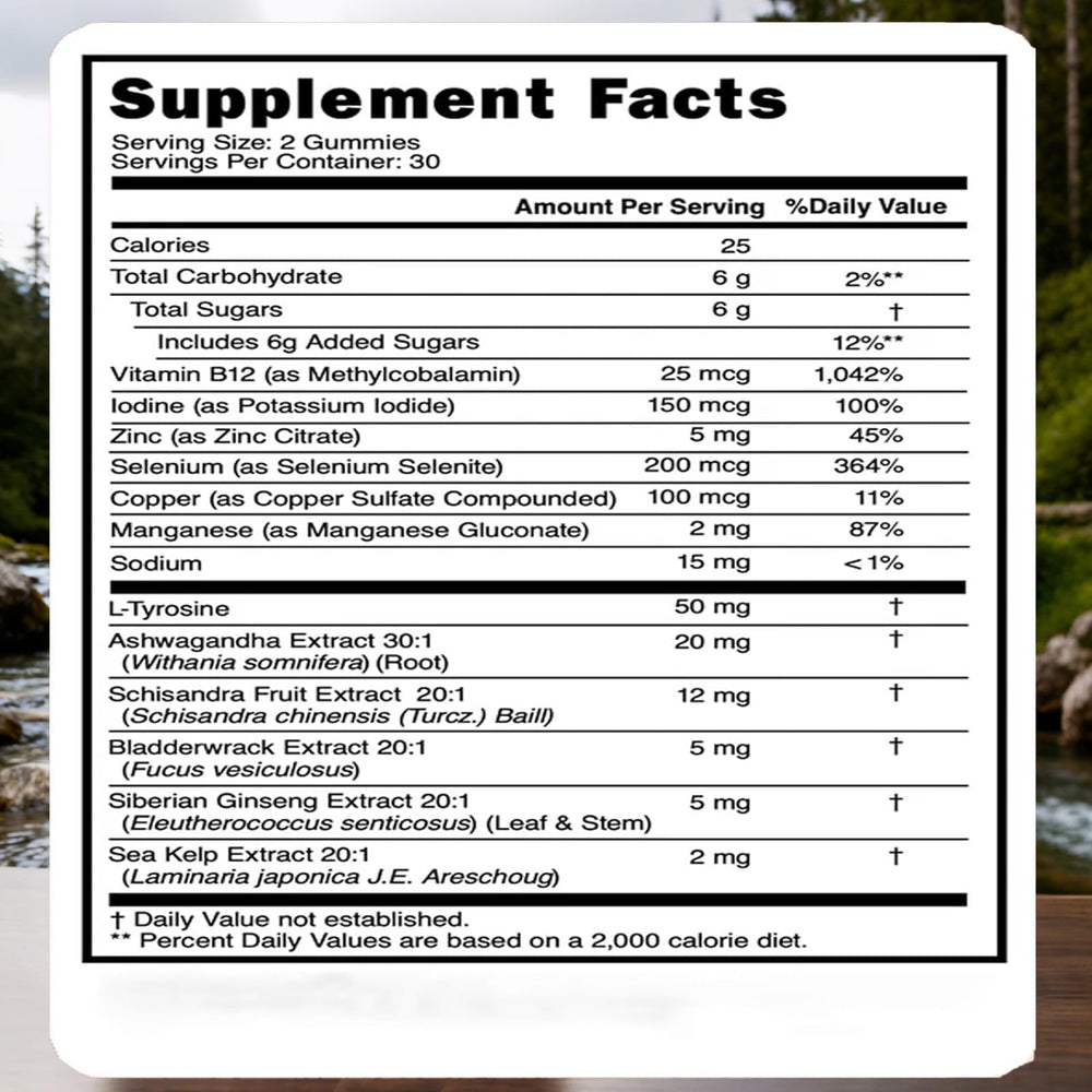 LANZF Thyroid Power Gummies soft chews close-up highlight texture and natural flavors.