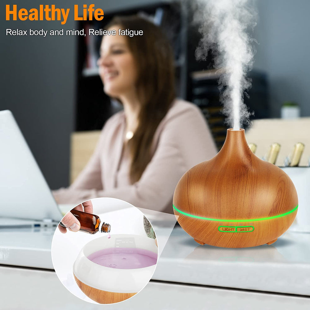 Lapeort diffuser ultrasonically emitting a quiet mist for focus and rest