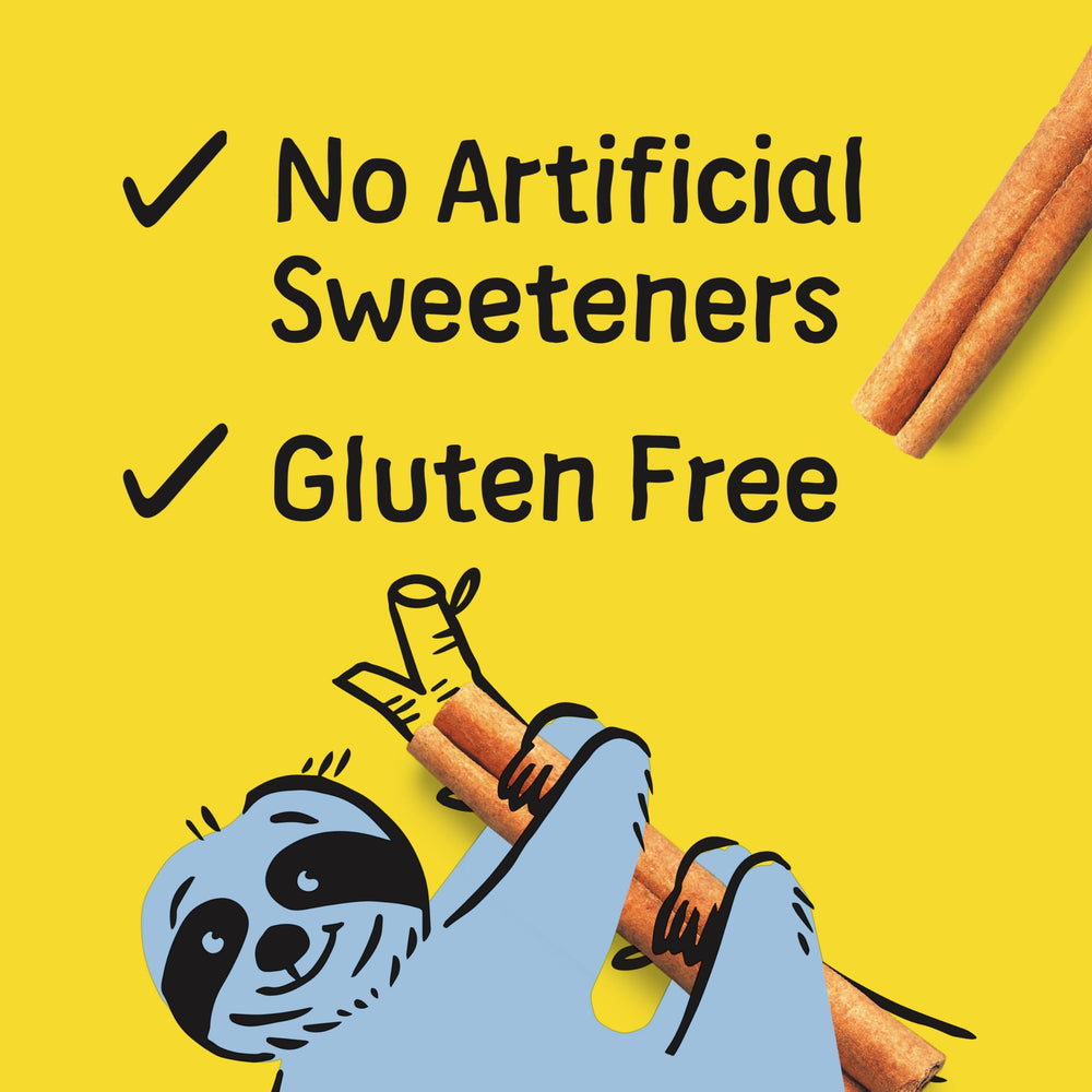 Larabar Kids Bakes Cinnamon Swirl bars gluten-free label close-up, easy to digest.