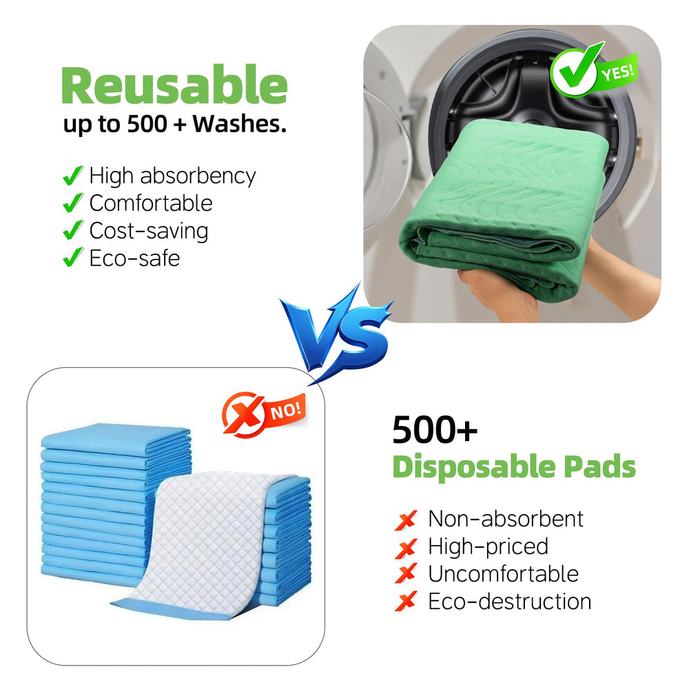 LARXREHY bedroom scene underscores reusable, washable design saving disposables.