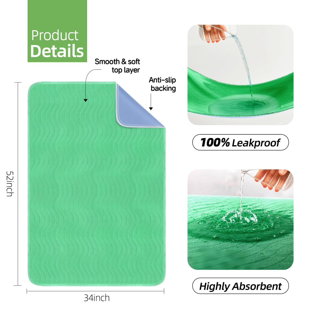 LARXREHY bed pads folded close-up show soft top layer preventing skin irritation.