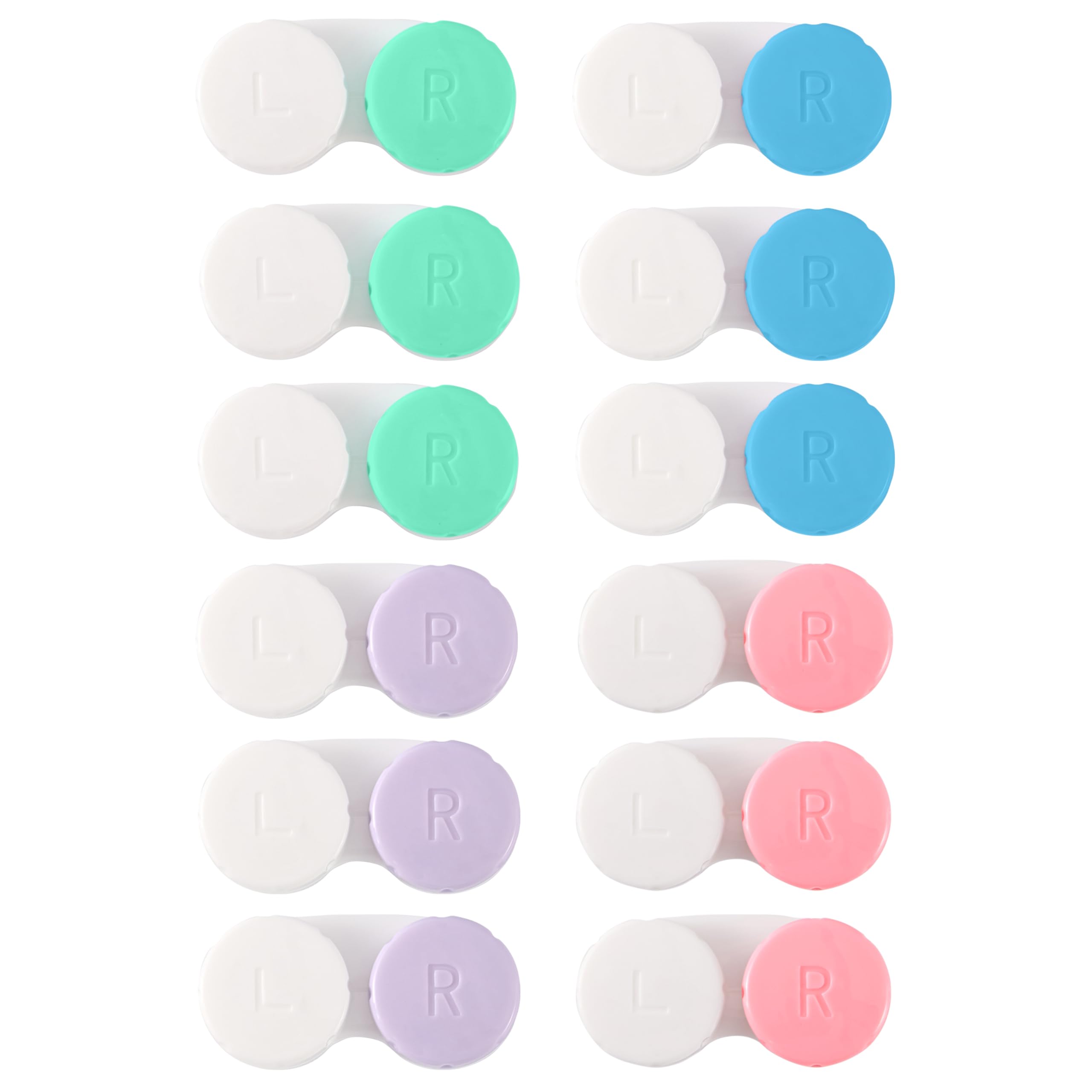 Lasiyanor estuche lentes coloridos de 12 piezas, fácil de identificar y llevar.