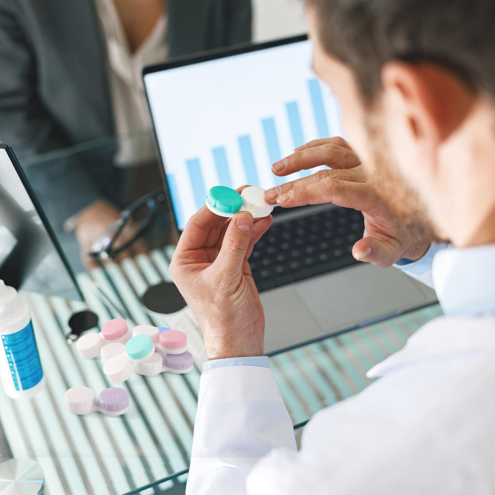 Lasiyanor estuche lente 12-pack, perfecto para rotar mensualmente.