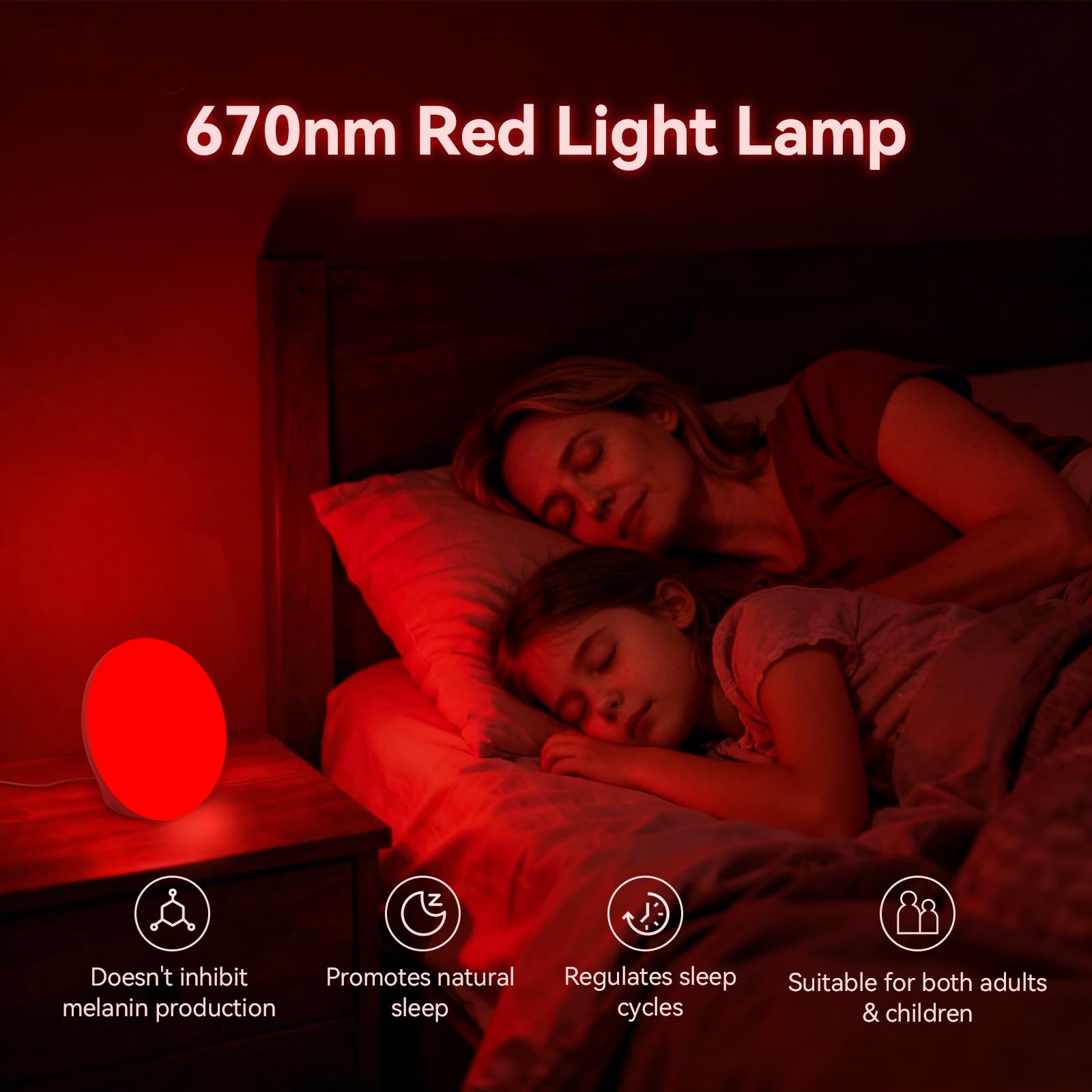 LASTAR 670nm red night light offers a warm, calming glow for bedtime routines