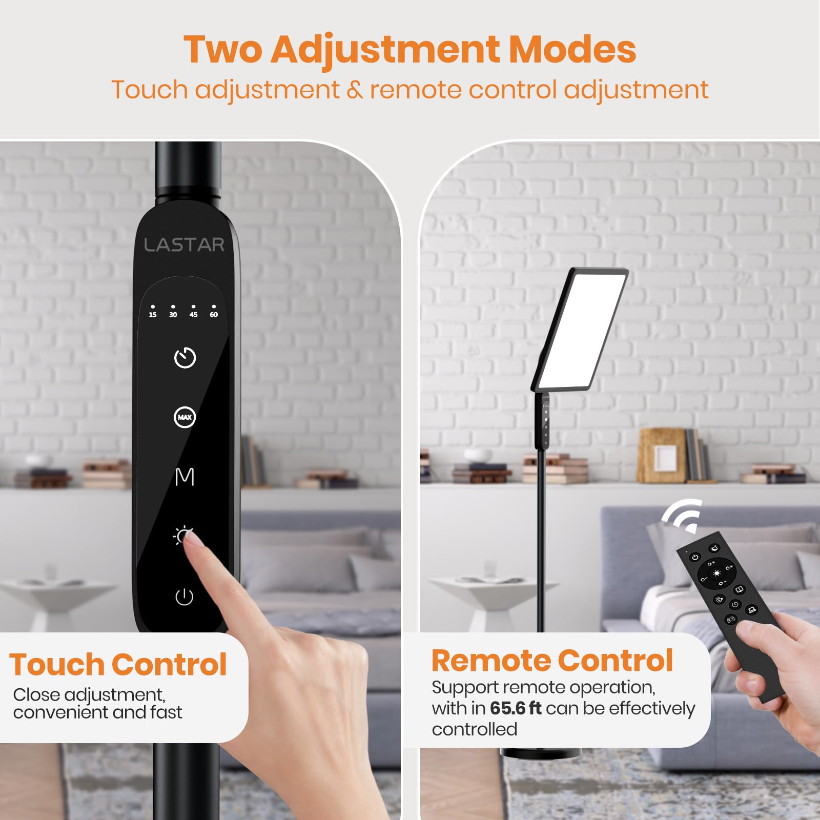 LASTAR light therapy lamp remote provides convenient control from across the room.