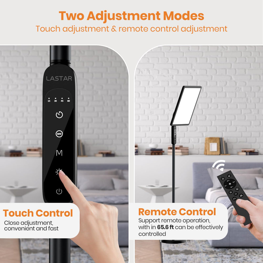 LASTAR light therapy lamp remote provides convenient control from across the room.