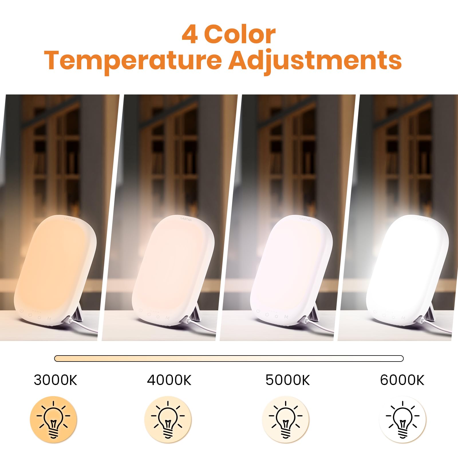 LASTAR Sun Lamp showing adjustable color temperature for personalized light