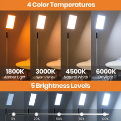 Lastar sunlight floor lamp remote control enables easy brightness and temperature adjustments.