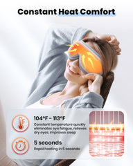 Latumab Eye Massager on head with adjustable strap for comfort.