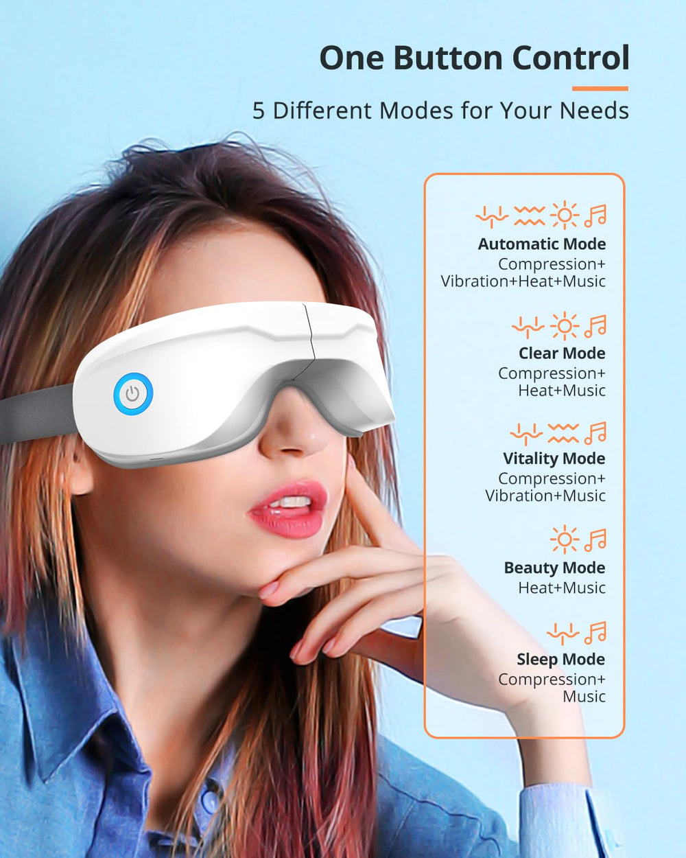 Latumab eye massager one-button control simplifies relaxation sessions