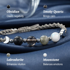 LAVEIR Labradorite intuition accent promoting heightened intuition during daily rituals.