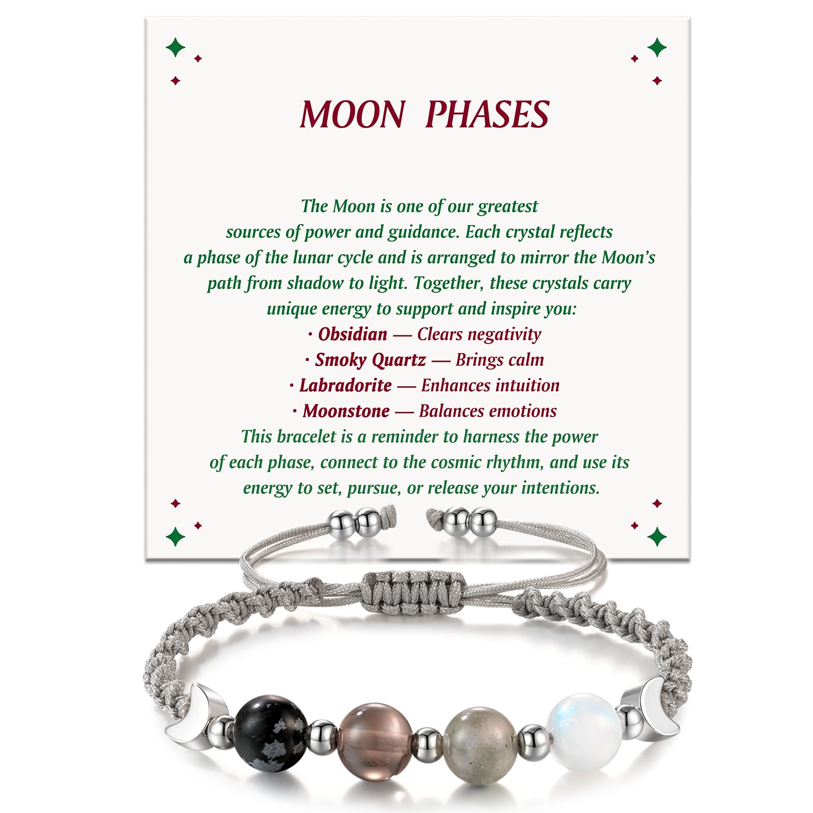 LAVEIR Moon Phase Bracelet design showing lunar cycle for mindful wear.