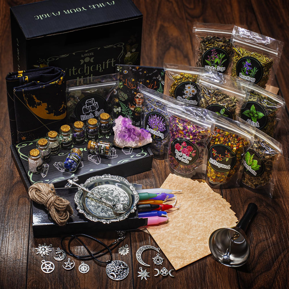 LAVEVE Witchcraft Box dried herbs in sealed packs ready for spellwork