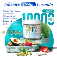 Lazpowfi Biotin capsule closeup highlighting hair strengthening support