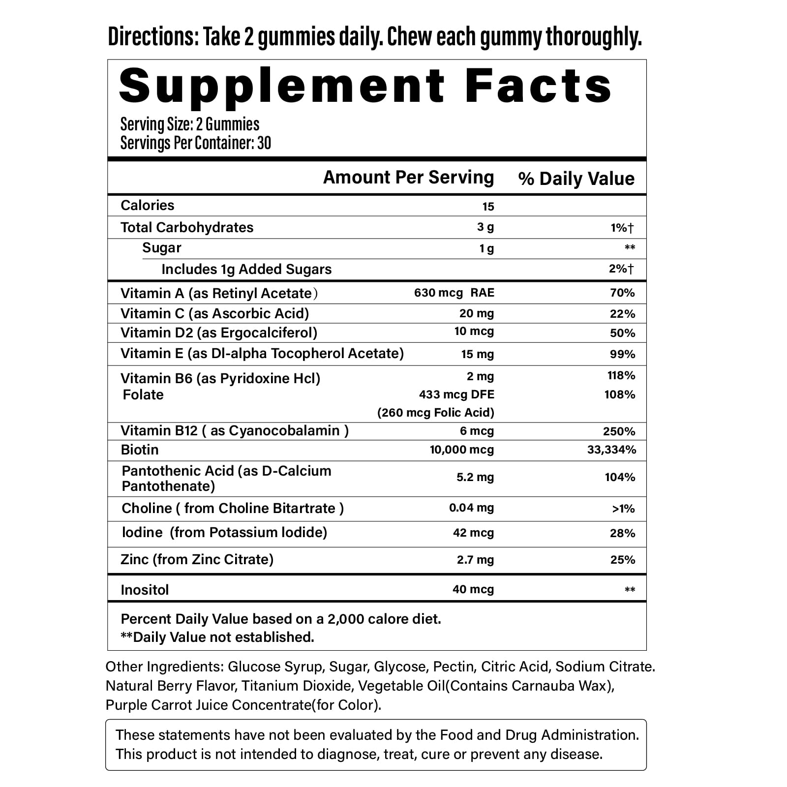Serving suggestion: two Lazpowfi gummies daily for hair and nails support.