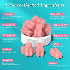 Raspberry-flavored Lazpowfi gummies on a spoon for easy on-the-go consumption.