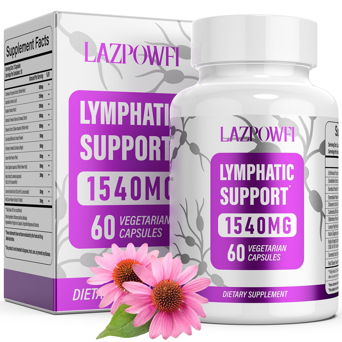 Lazpowfi Lymph bottle pour for easy daily wellness support