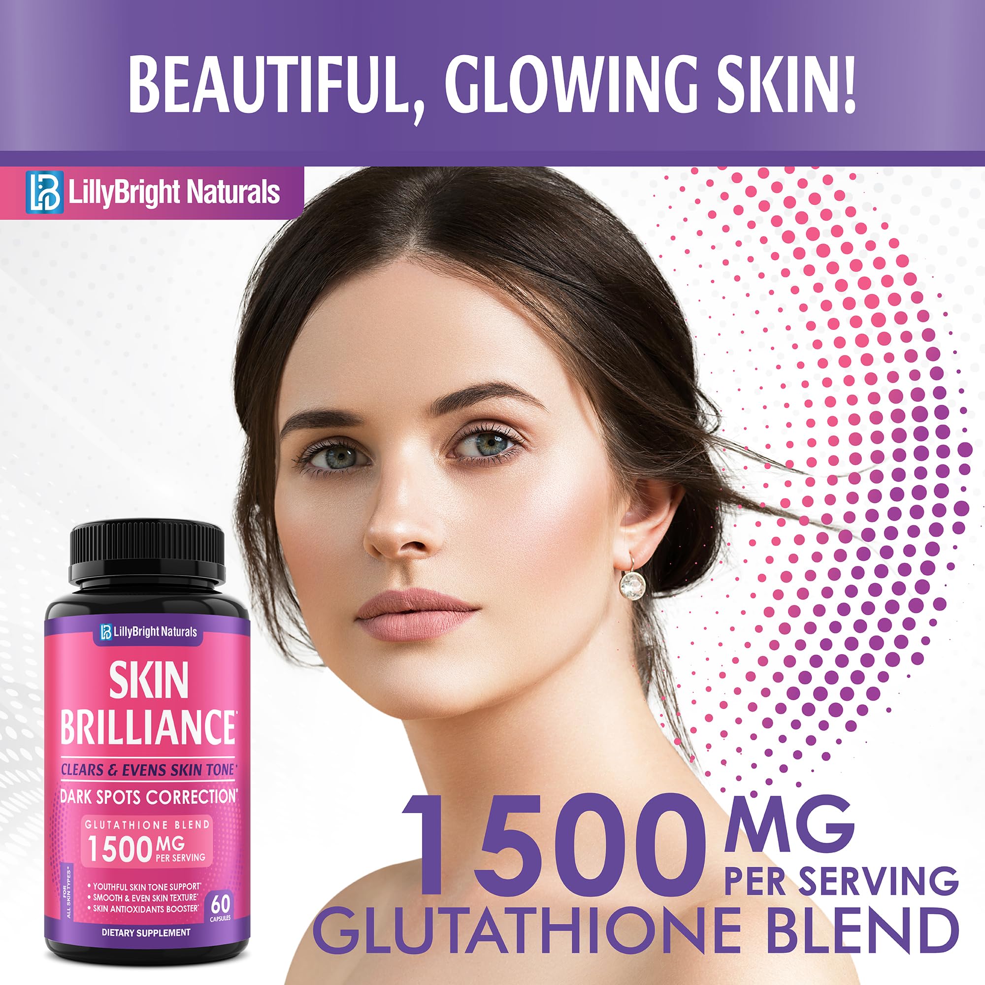 LB LillyBright Naturals glutathione capsules close-up for daily antioxidant routine