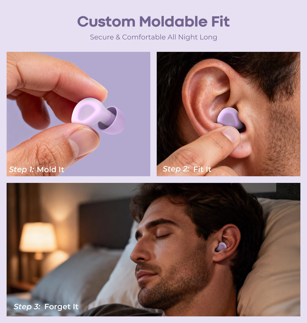 Aura Pro Sleep Earplugs packaging highlights premium quality.