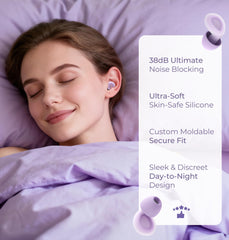 Aura Pro Sleep Earplugs ultra-soft silicone for gentle comfort.
